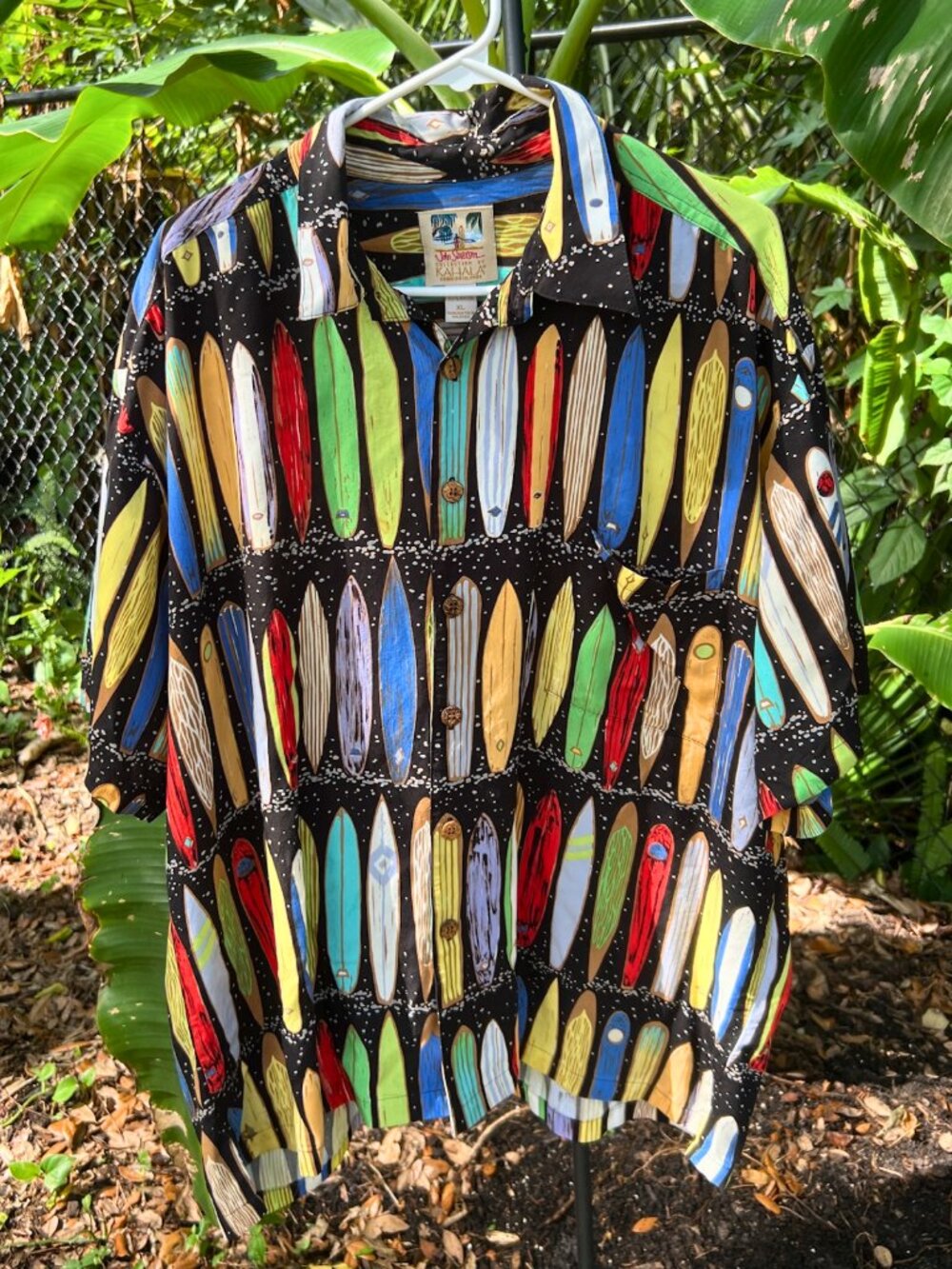 Kahala John Severson Collection XL Hawaiian Aloha Shirt Surfboard Print Rayon